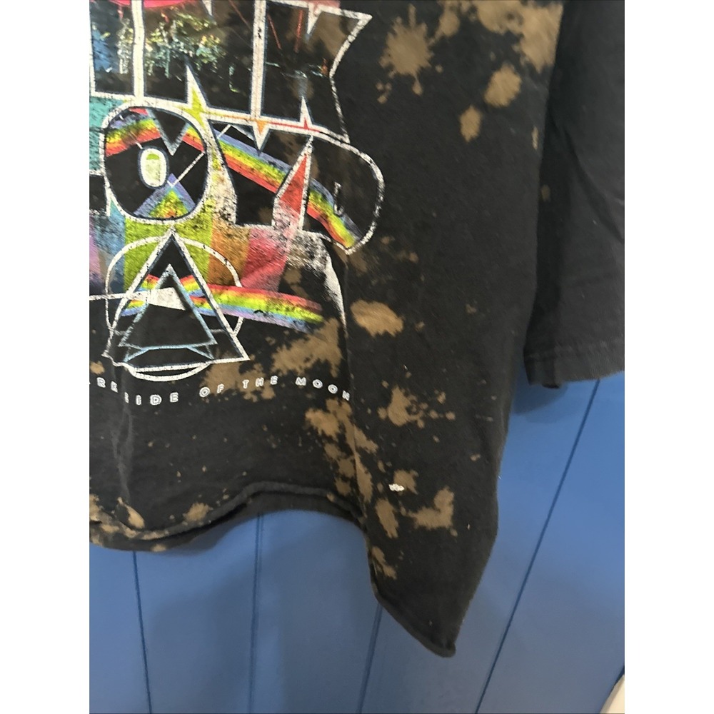 Pink Floyd The Dark Side Of The Moon Cropped T-Shirt Womens L Short Sleeve Black - Picture 11 of 11